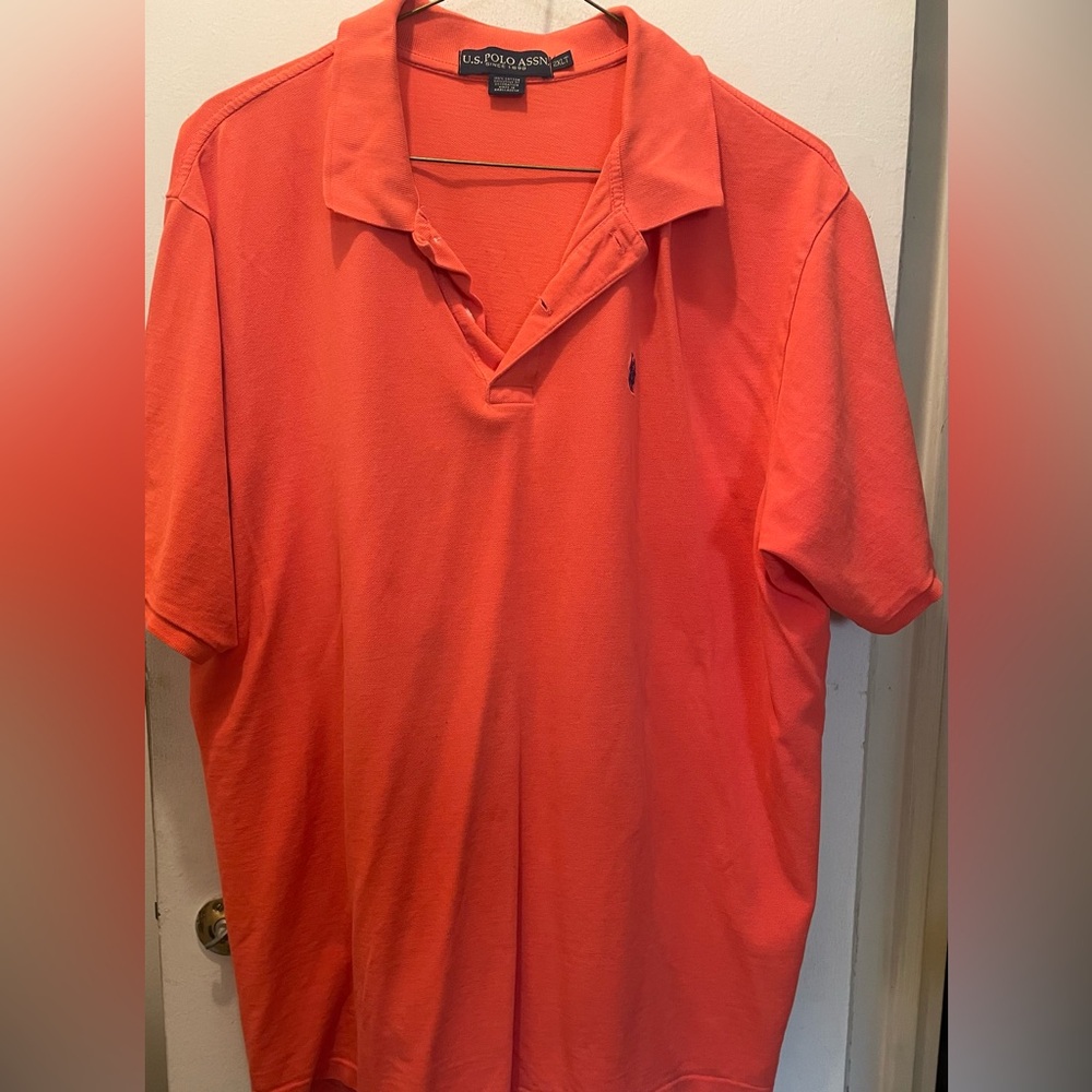 US Polo Assn orange polo shirt Men 2XL
